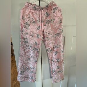 Zoe + Liv Pink Floral Track Pants